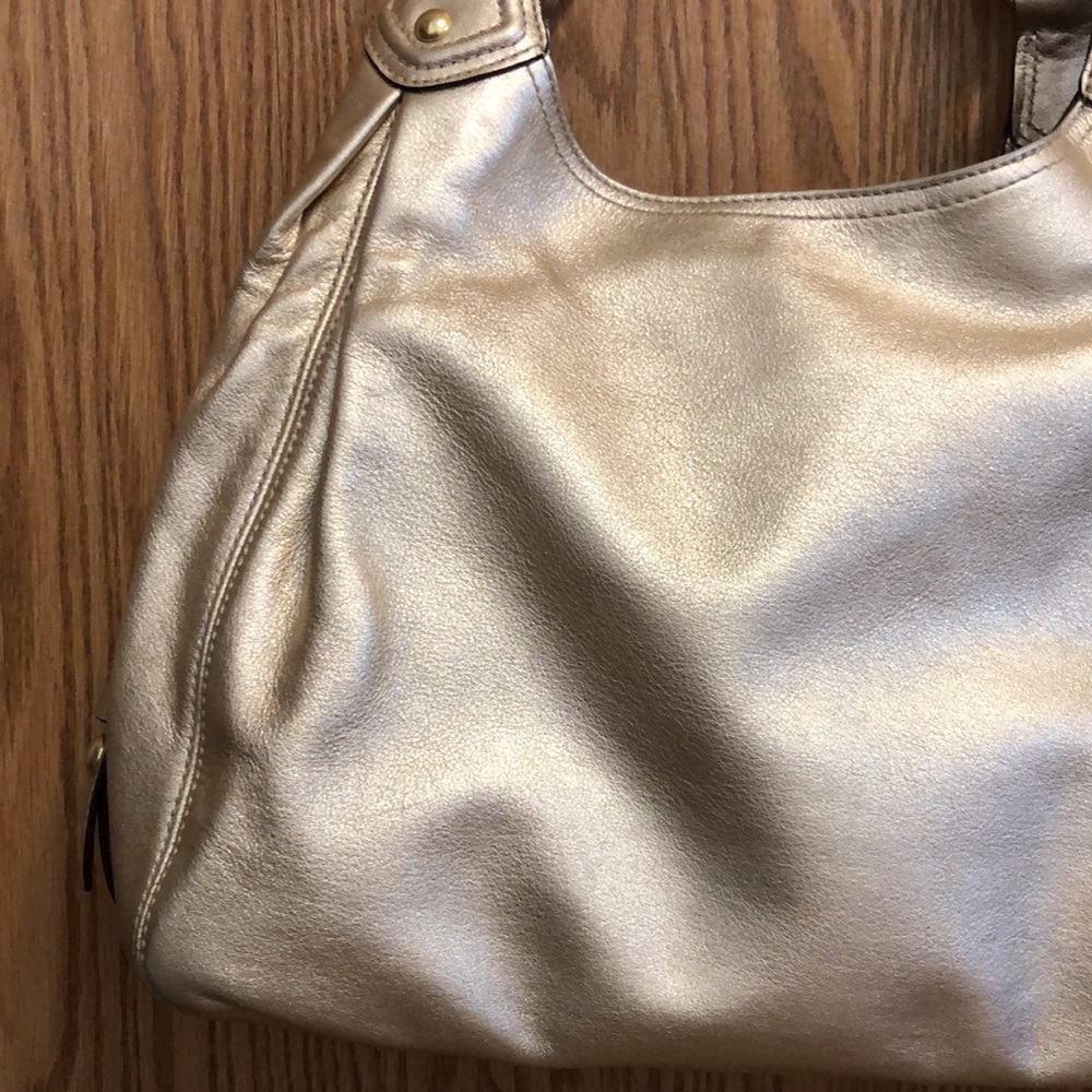 Coach gold patent leather satchel shoulder hand bag N A1082-14336 - Picture 5 of 16